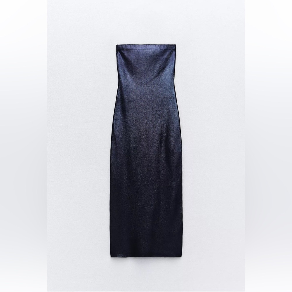Zara Foil Knit Midi Dress